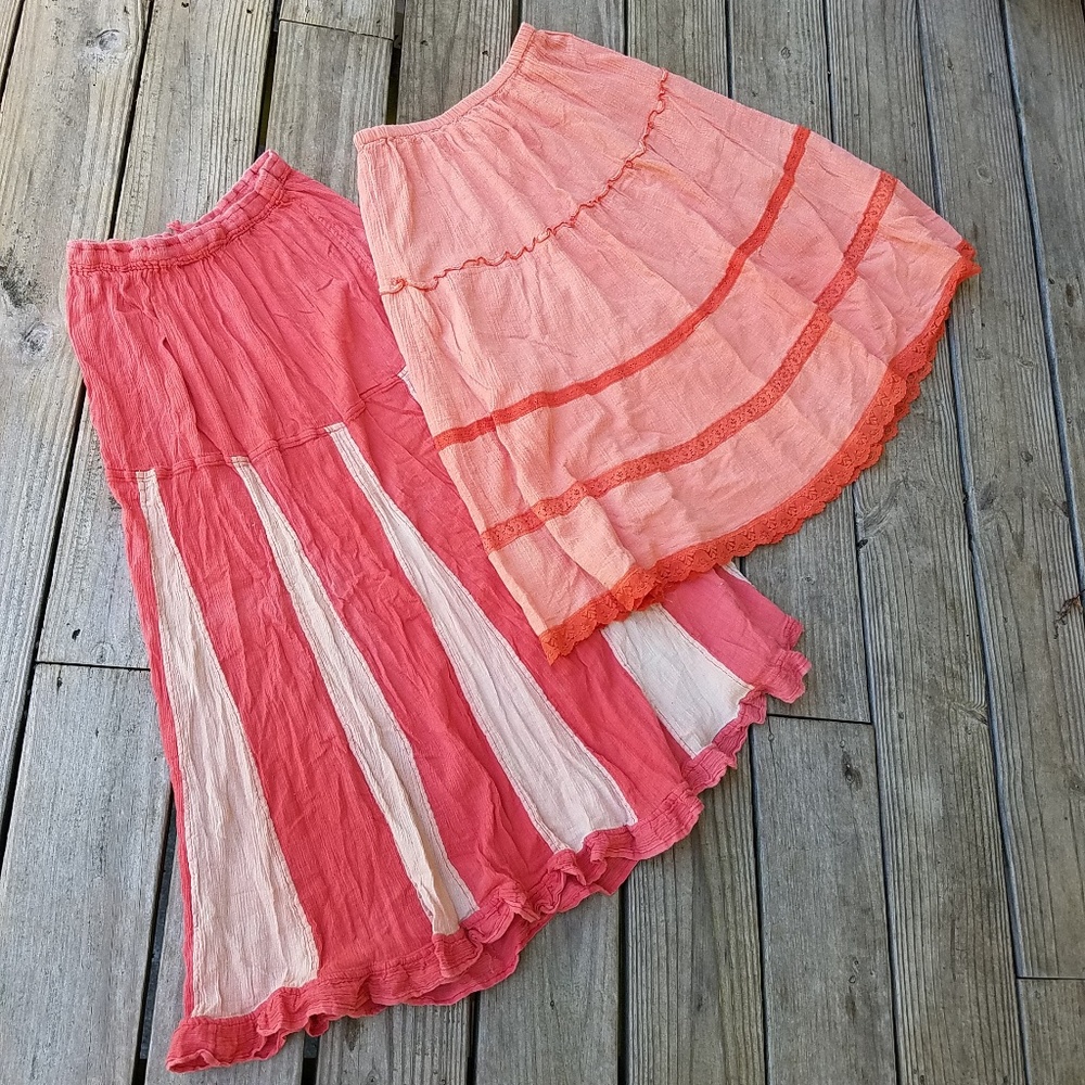 2 Bright Orange Skirt Bundle